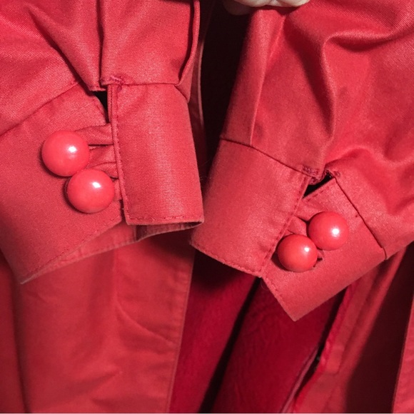 Vtg London Fog Maincoats Trench swing Raincoat weatherwear of distinction Red 6P - Picture 14 of 15